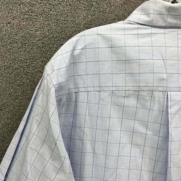 Club Room Shirt Mens Large 16 34 / 35 Blue Plaid Button Down Pocket Easy care - Picture 13 of 16